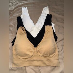 Set of three sports bras